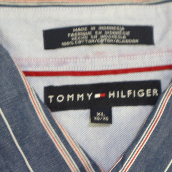 VTG TOMMY HILFIGER Stripe Long Sleeve Button Shirt - Picture 4 of 7
